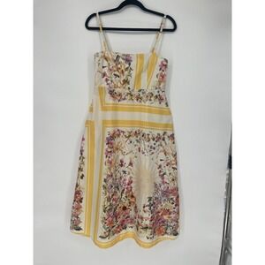 Bellambia Made In Italy Sleeveless Striped Floral Midi Dress Size‎ L